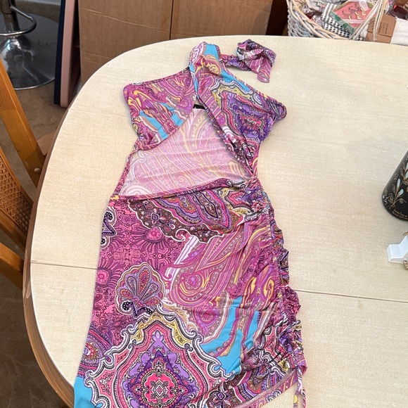 Vibrant Halter Paisley Dress - Picture 1 of 3